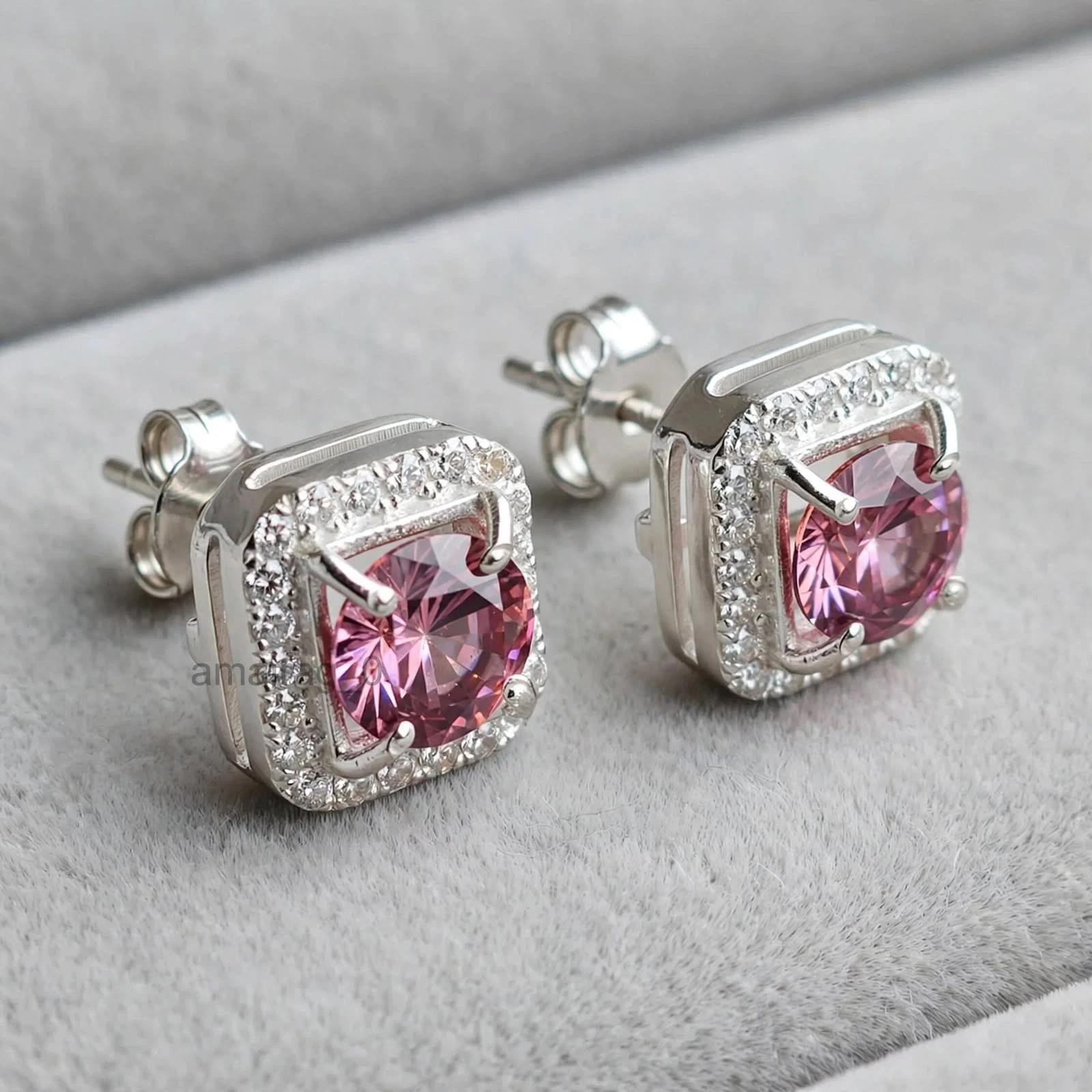 4 Ct Pink Diamond Stud Earrings 2