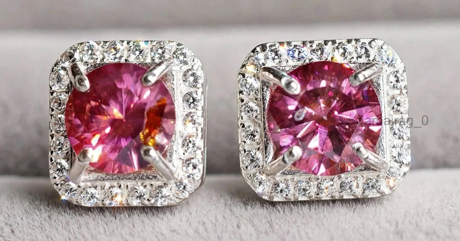 4 Ct Pink Diamond Stud Earrings 3