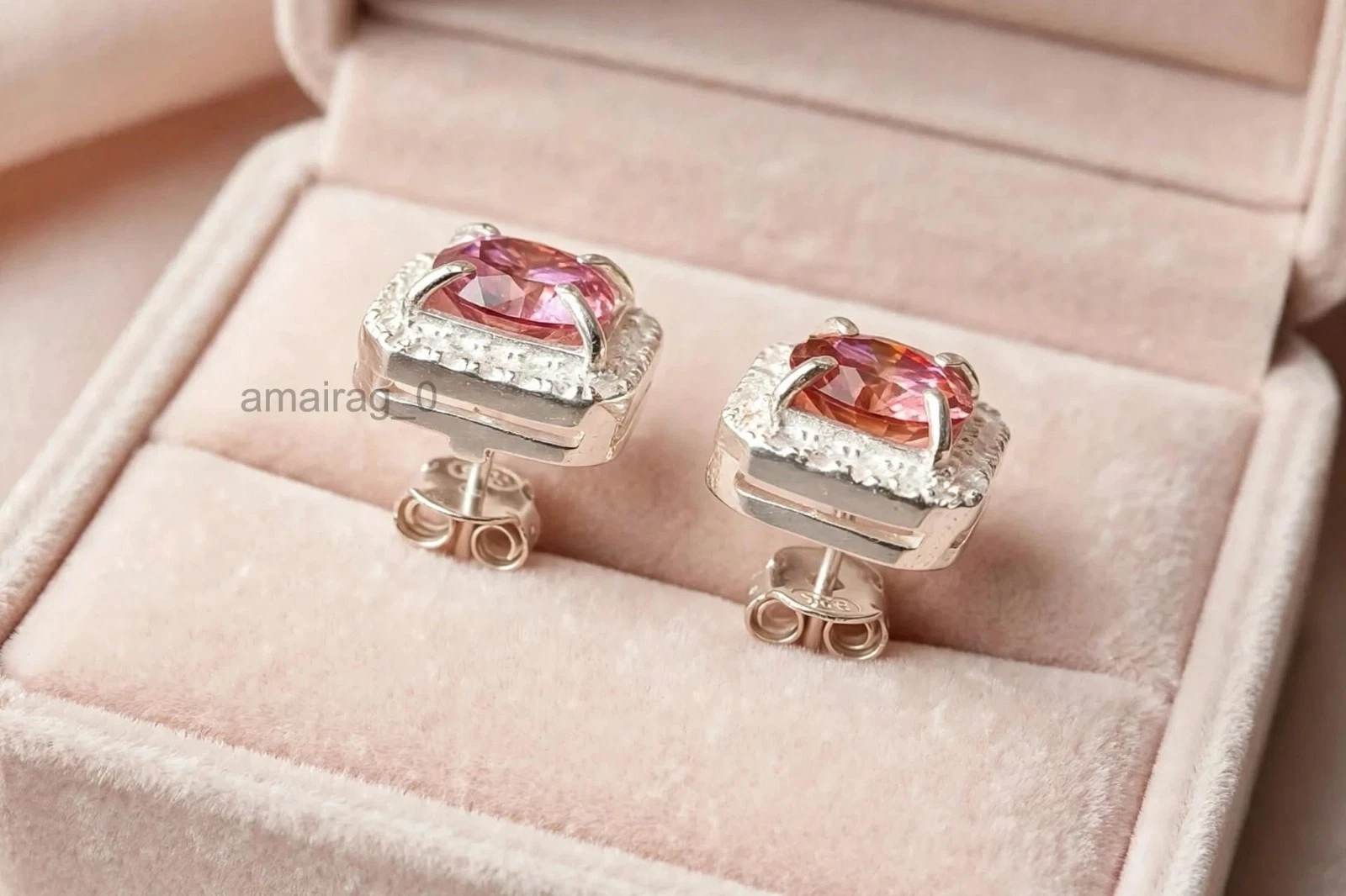 4 Ct Pink Diamond Stud Earrings 4