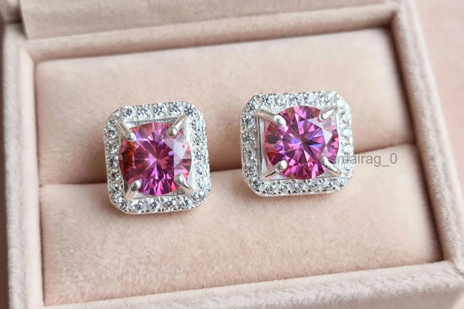 4 Ct Pink Diamond Stud Earrings 5