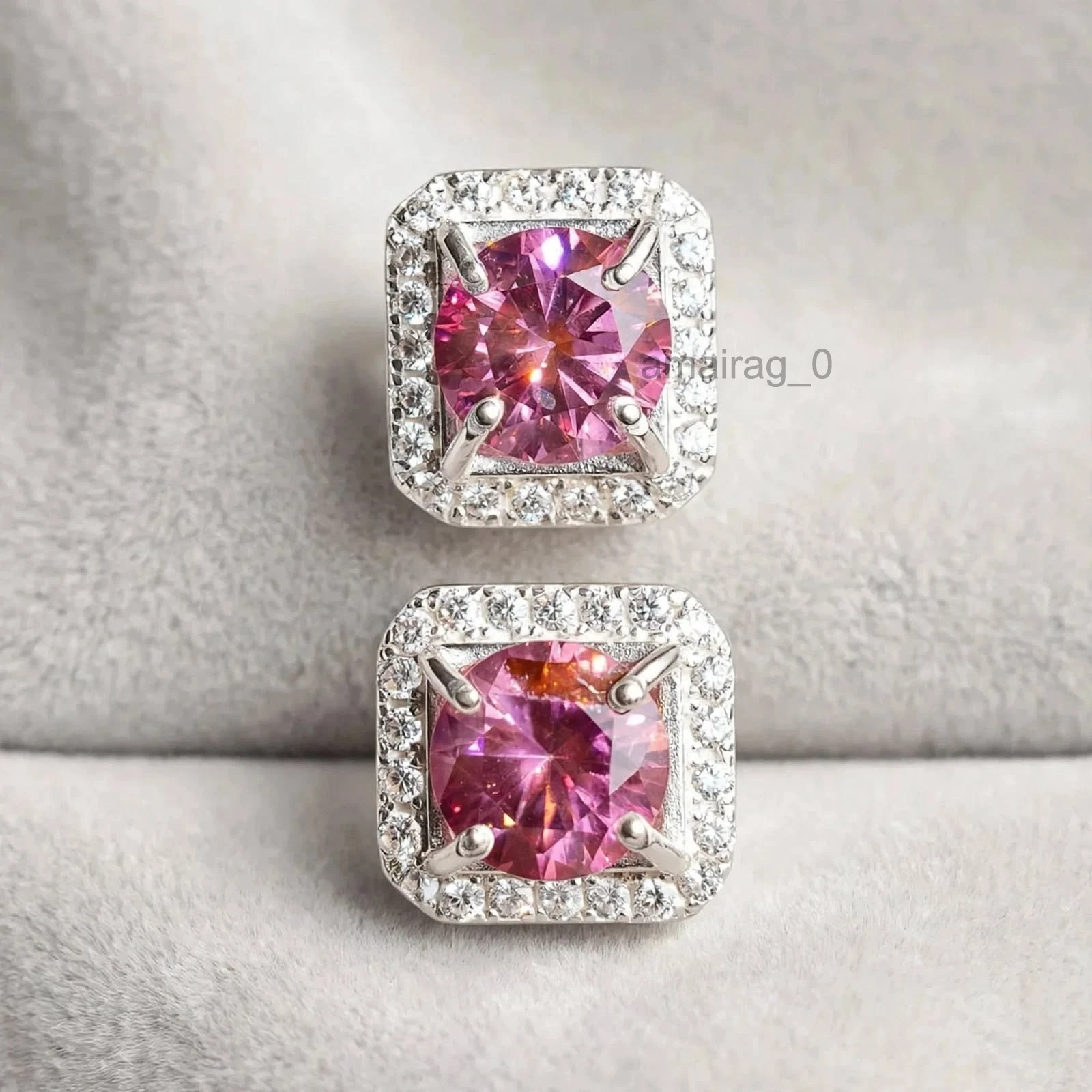 4 Ct Pink Diamond Stud Earrings 6