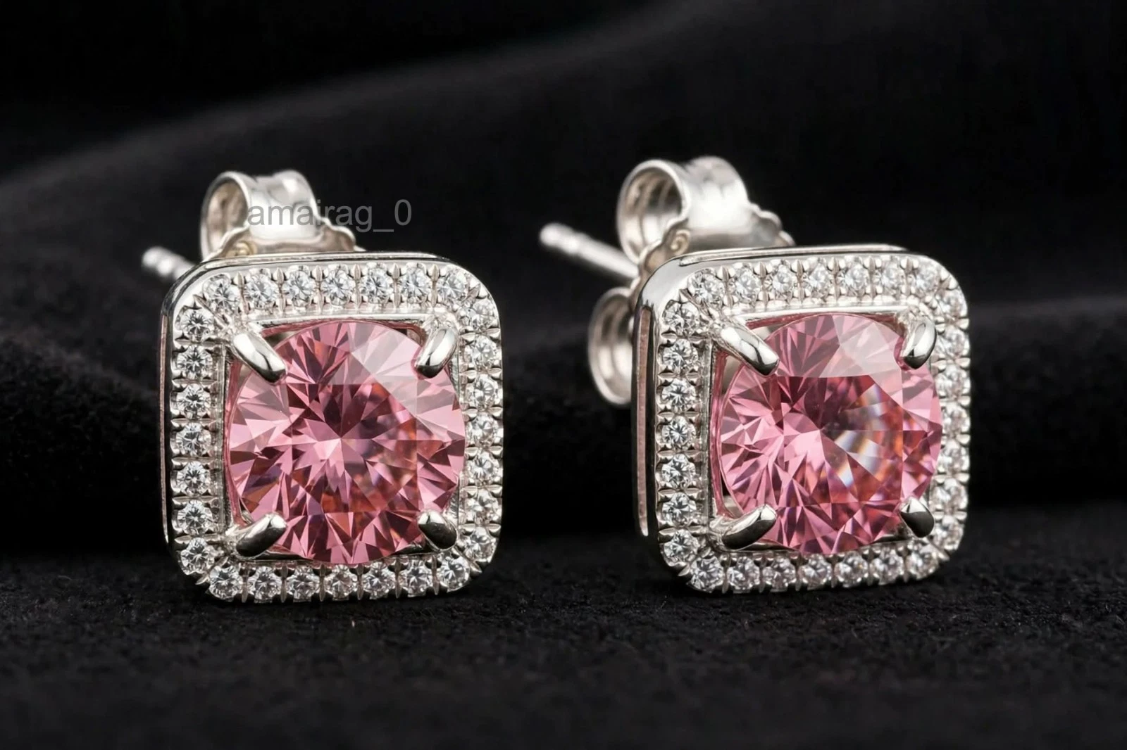 4 Ct Pink Diamond Stud Earrings