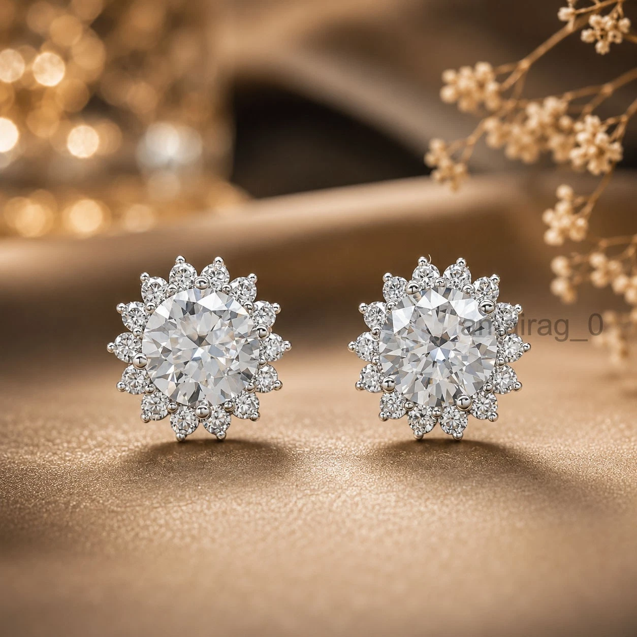 4 Ct White Diamond Studs Earrings brillient cut (3)