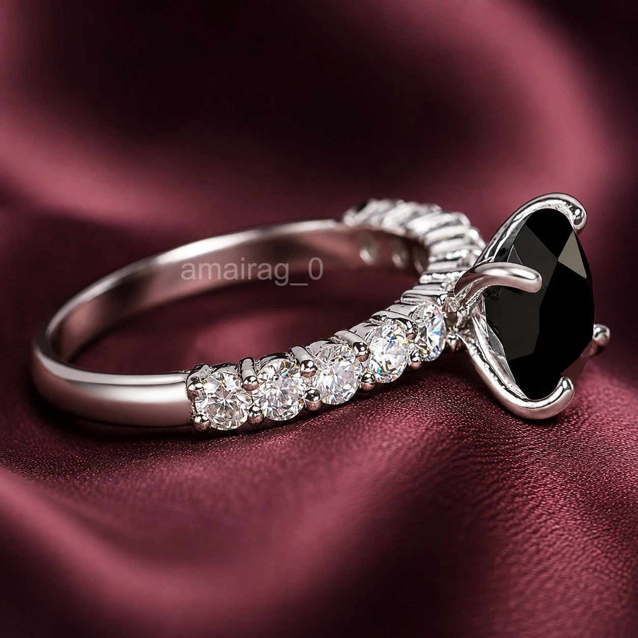 4.50 Ct Black Diamond Ring 2