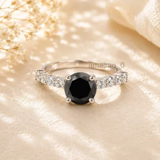 4.50 Ct Black Diamond Ring