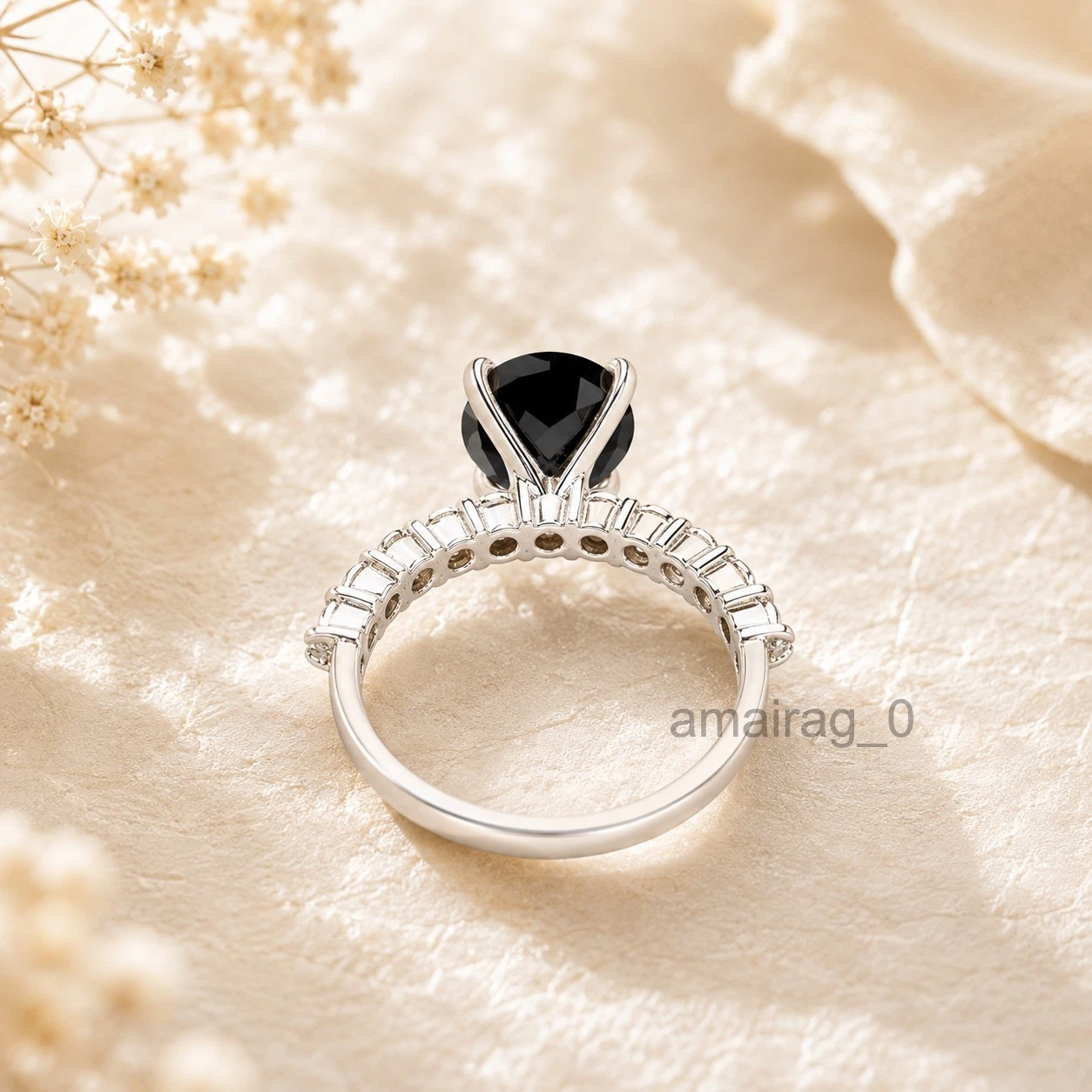 4.50 Ct Black Diamond Ring 4