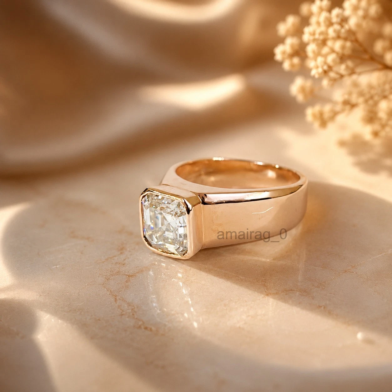 4.50 Ct White Diamond Ring Asscher Cut (3)
