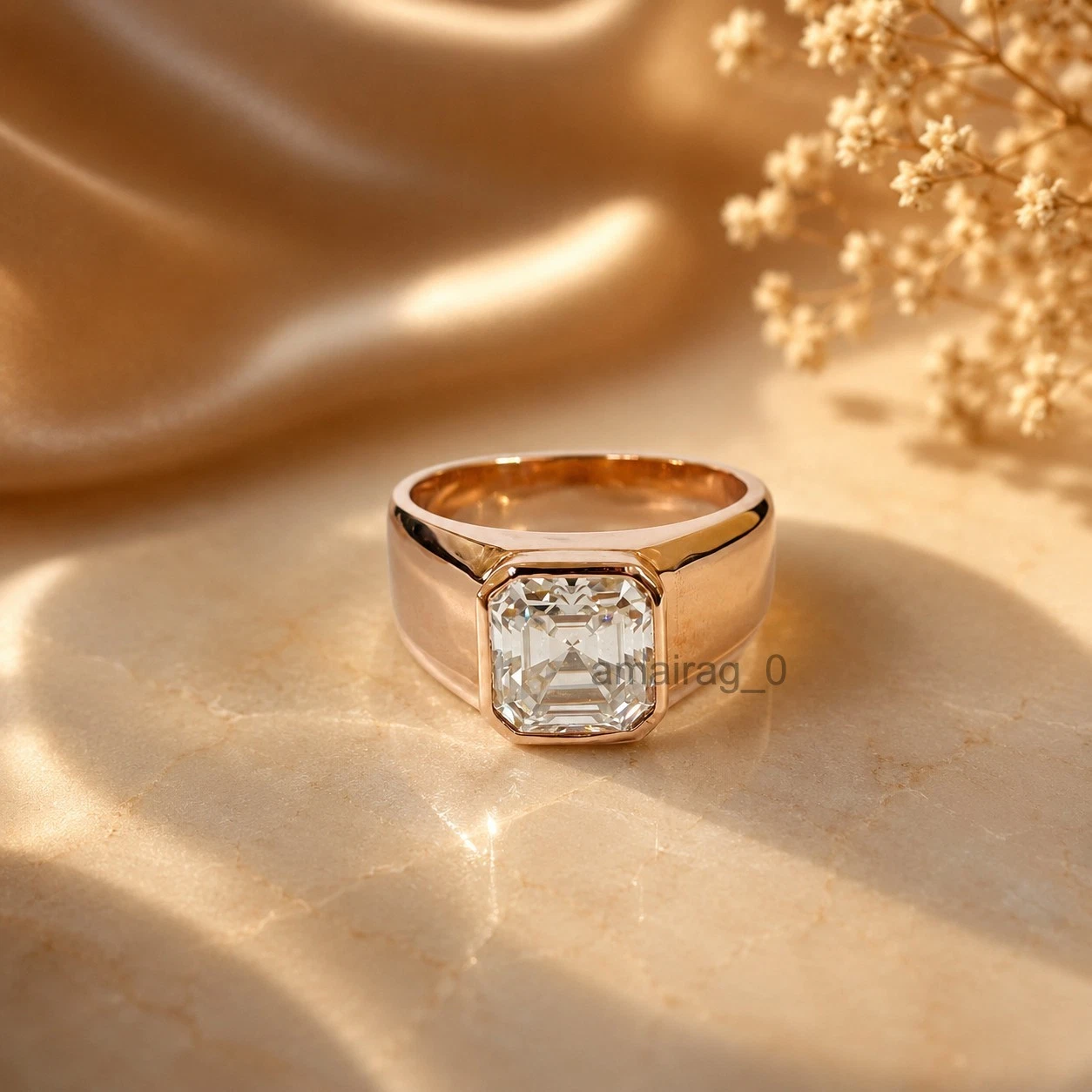 4.50 Ct White Diamond Ring Asscher Cut (5)