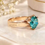5 Carat Blue Treated Diamond Ring 2