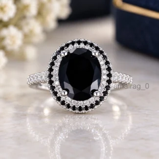 5 Ct Black Diamond Ring 1
