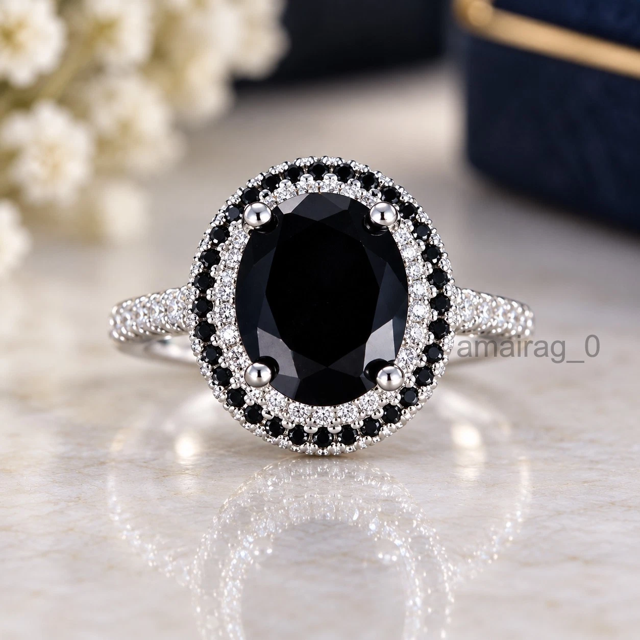 5 Ct Black Diamond Ring 1