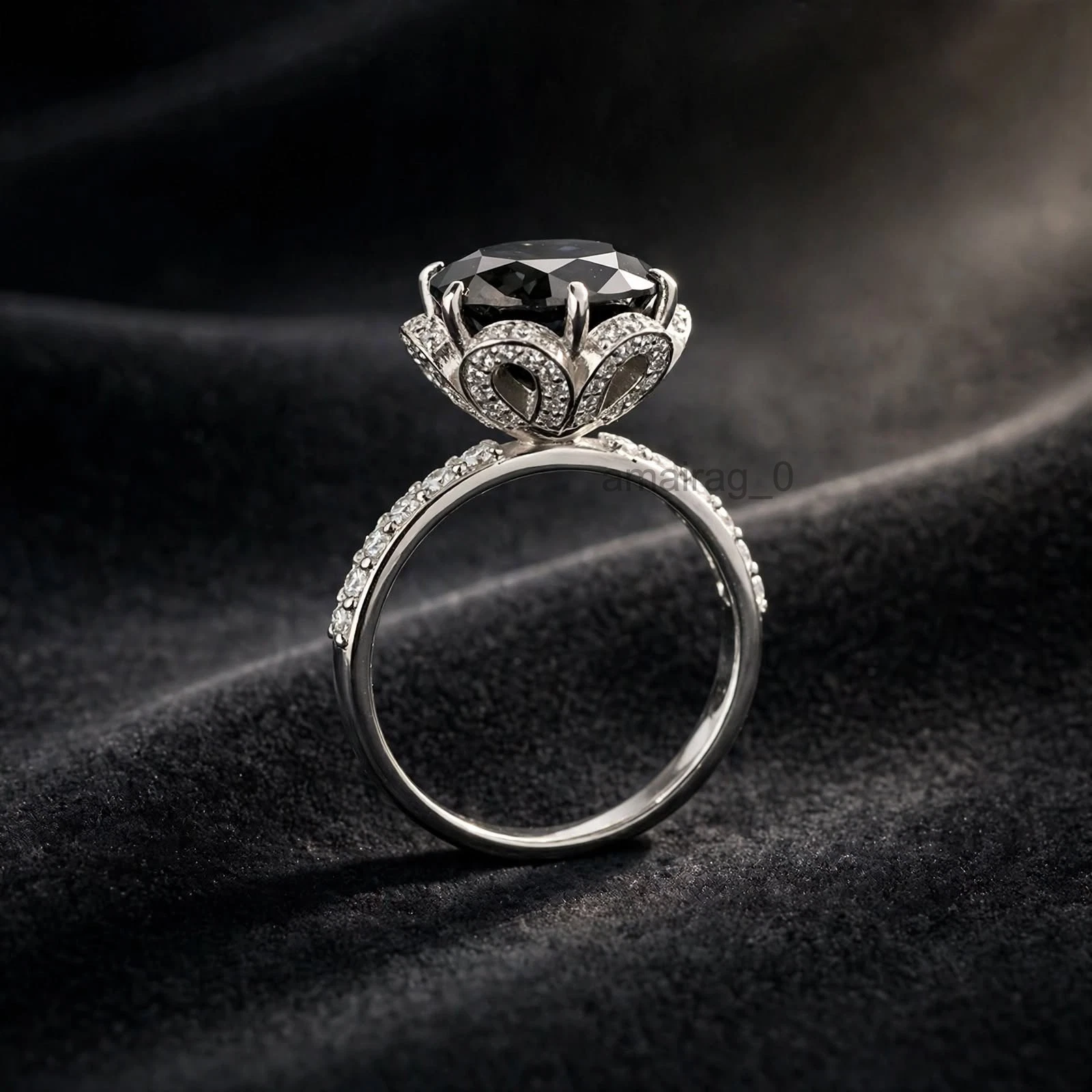 5 Ct Black Diamond Ring 1