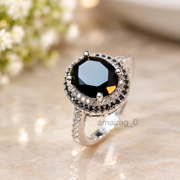 5 Ct Black Diamond Ring