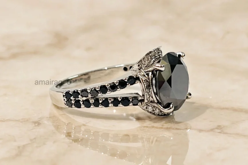 5 Ct Black Diamond Ring 2