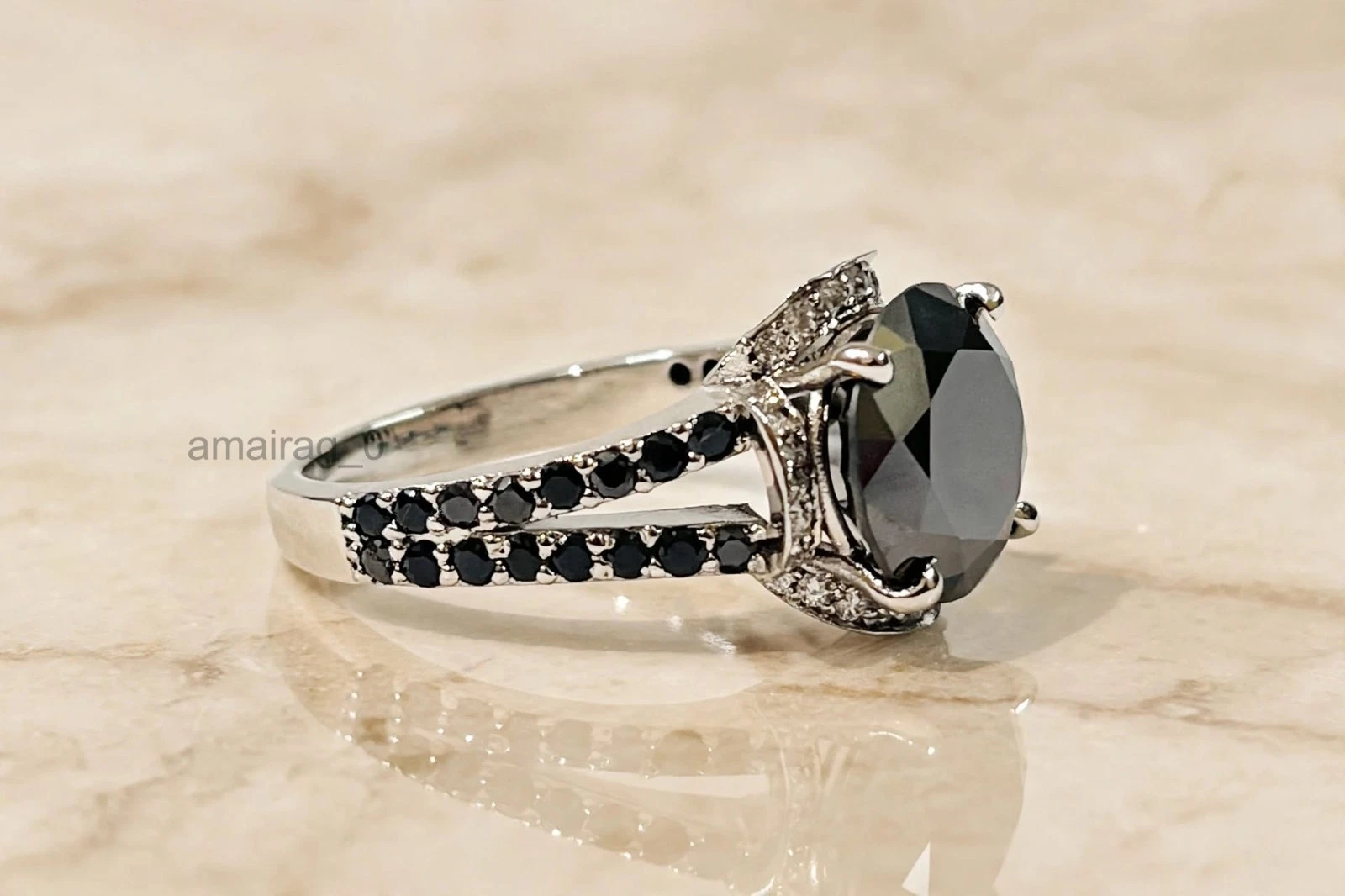5 Ct Black Diamond Ring 2