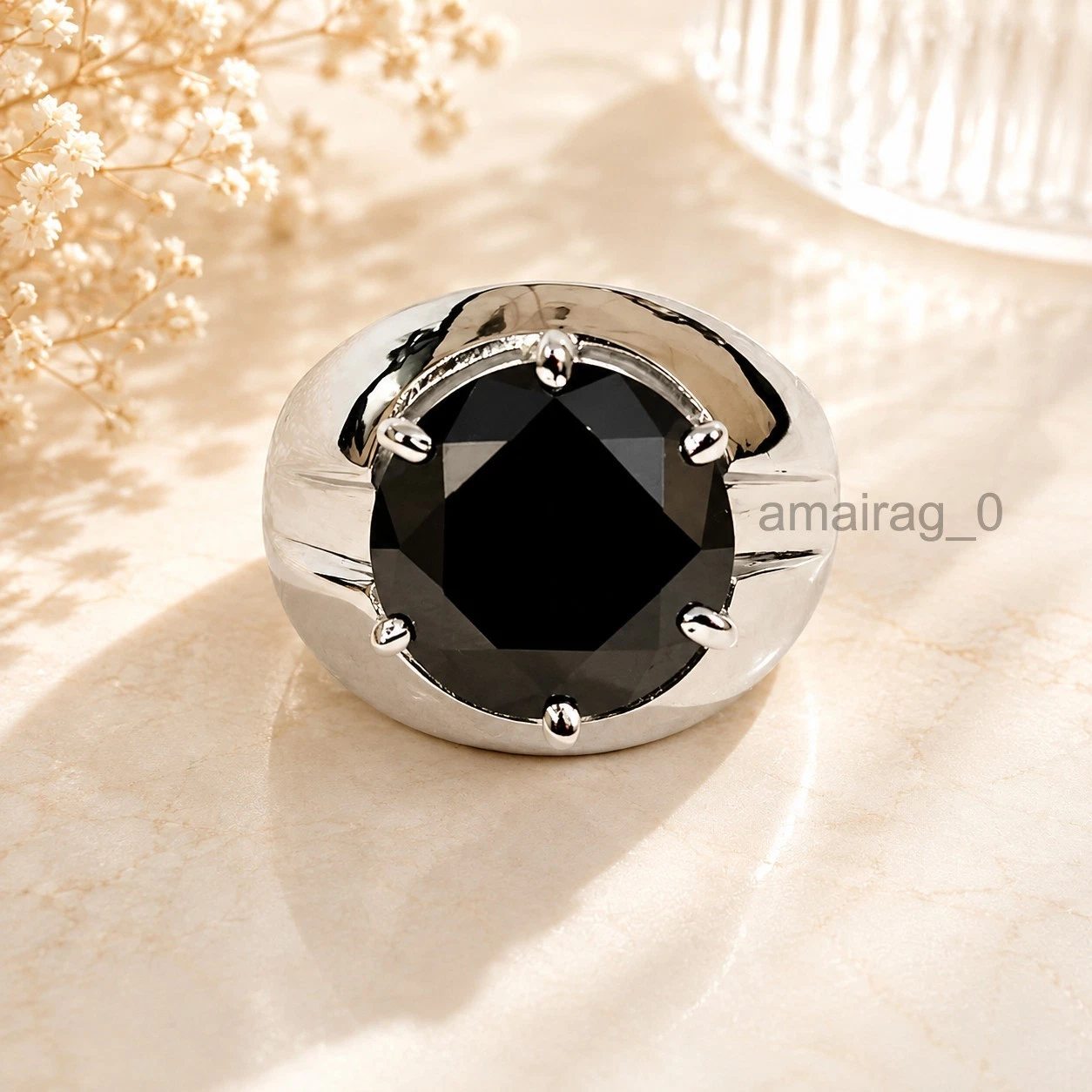5 Ct Black Diamond Ring 2