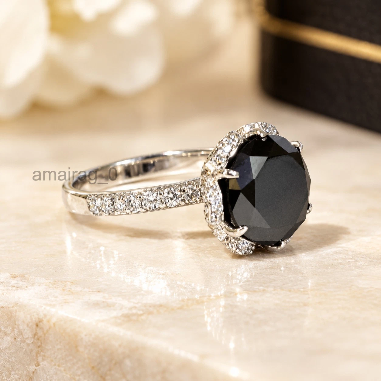 5 Ct Black Diamond Ring 5