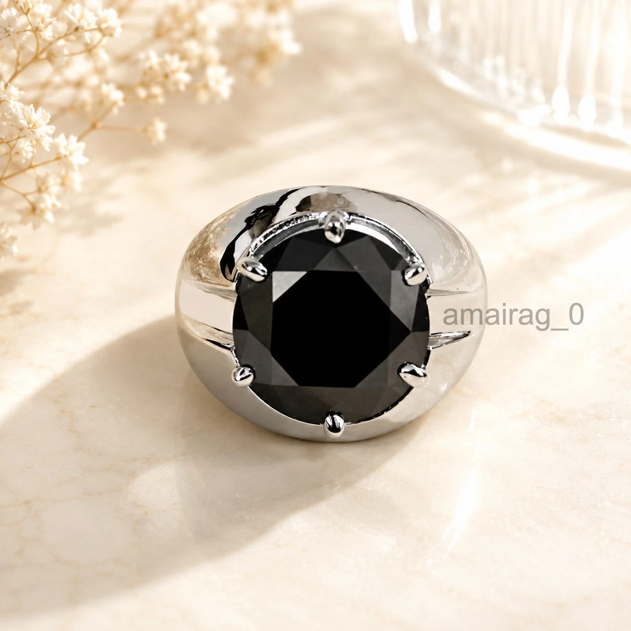 5 Ct Black Diamond Ring 6