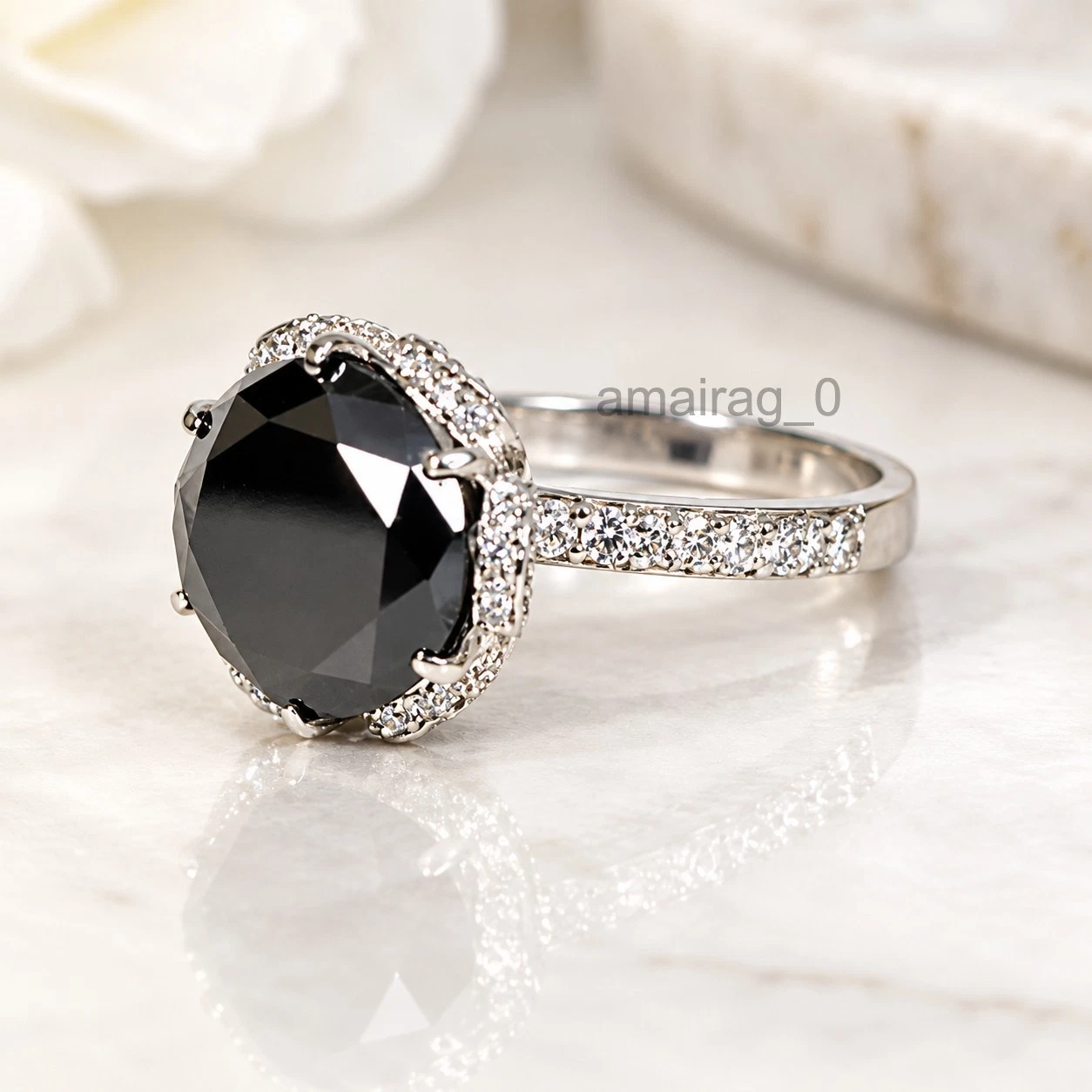 5 Ct Black Diamond Ring 6