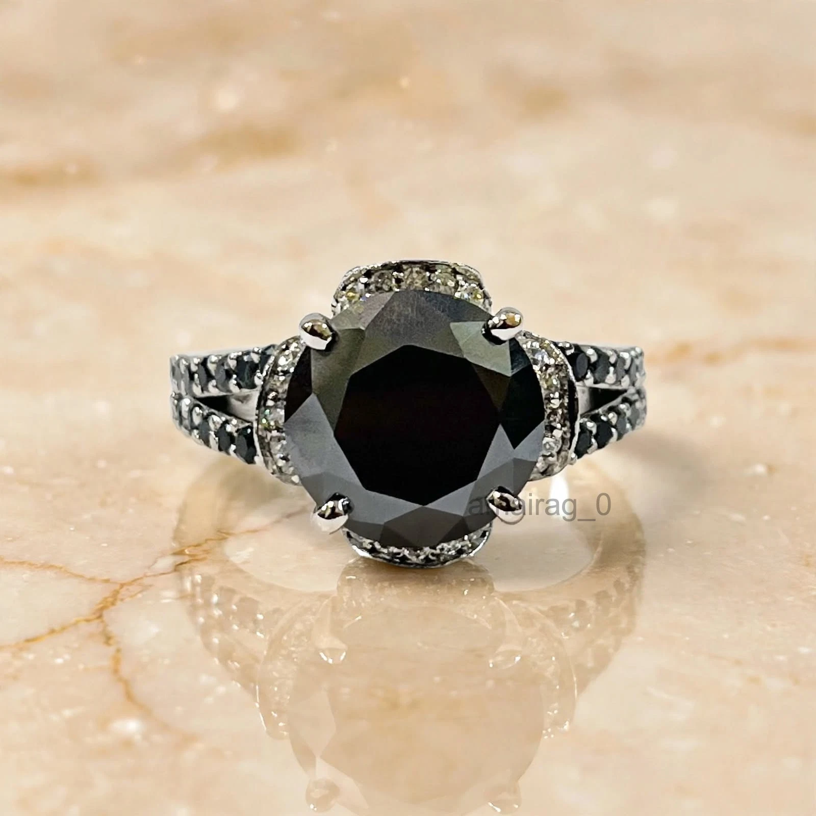 5 Ct Black Diamond Ring