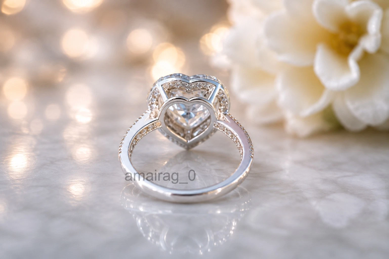 5 Ct Blue Diamond Ring Heart 3
