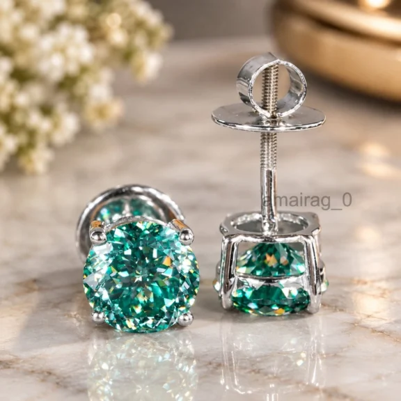 5 Ct Blue Diamond Stud Earrings (3)