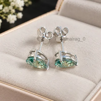 5 Ct Blue Diamond Stud Earrings Pear (6)