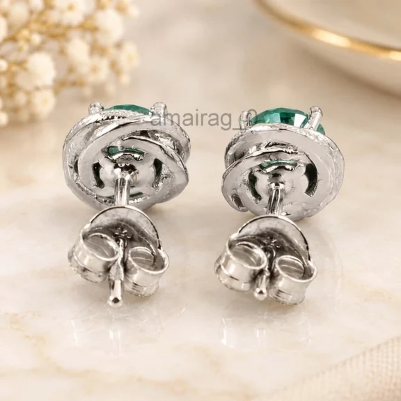 5 Ct Blue Earrings Prong Style (1)