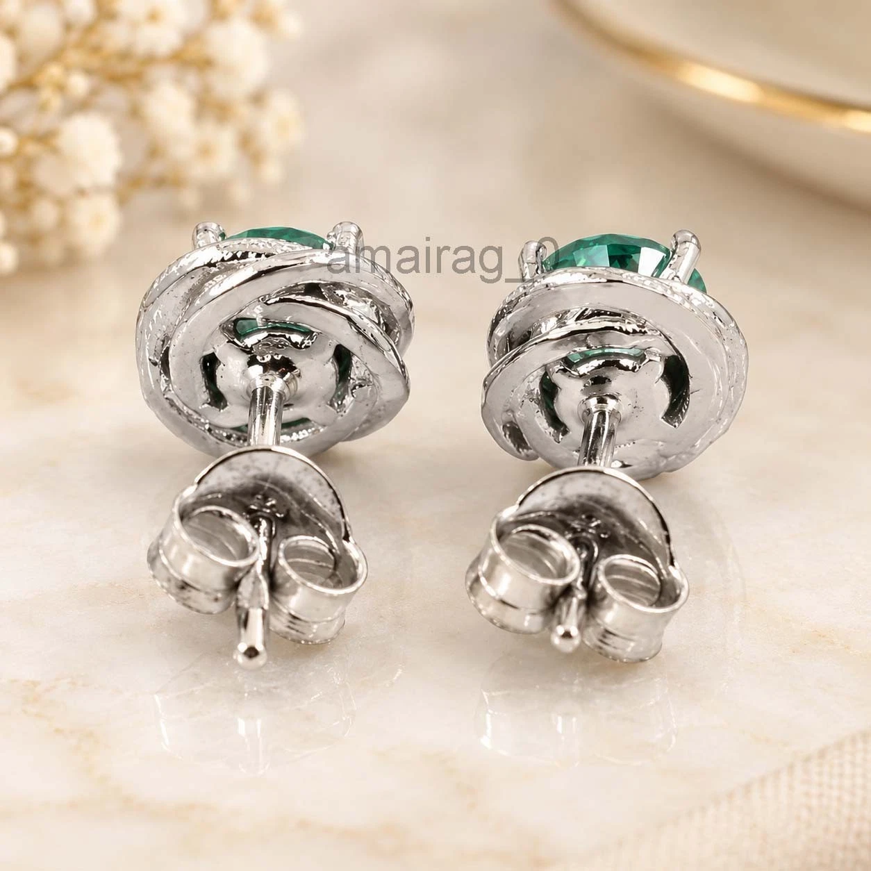5 Ct Blue Earrings Prong Style (1) 5 Ct Blue Earrings Prong Style (1)