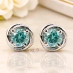 5 Ct Blue Earrings Prong Style (2)