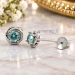 5 Ct Blue Earrings Prong Style (3)