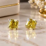 5 Ct Champagne Diamond Stud Earrings