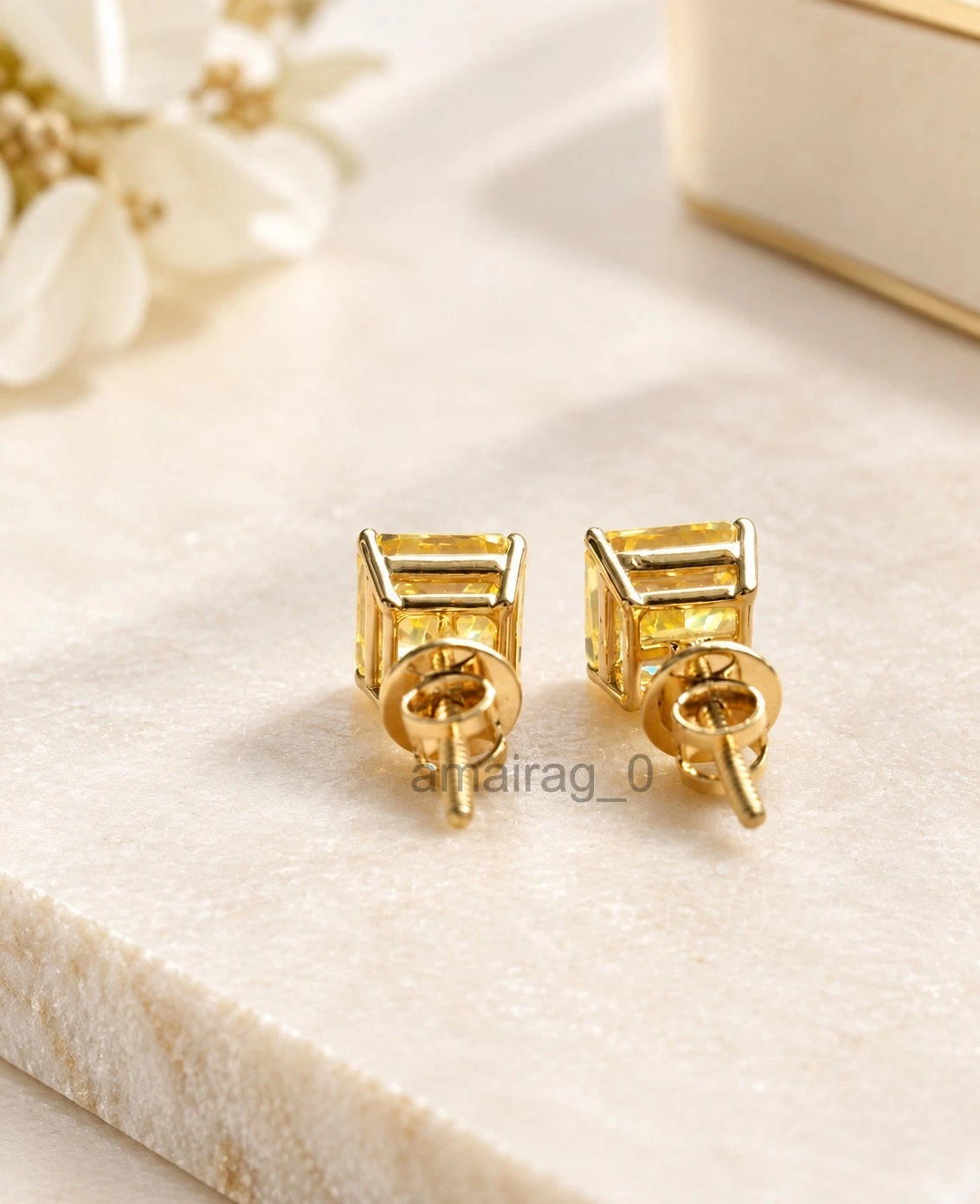 5 Ct Champagne Diamond Stud Earrings 3