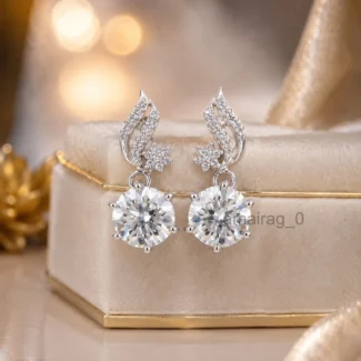 5 Ct White Diamond Earrings (2)
