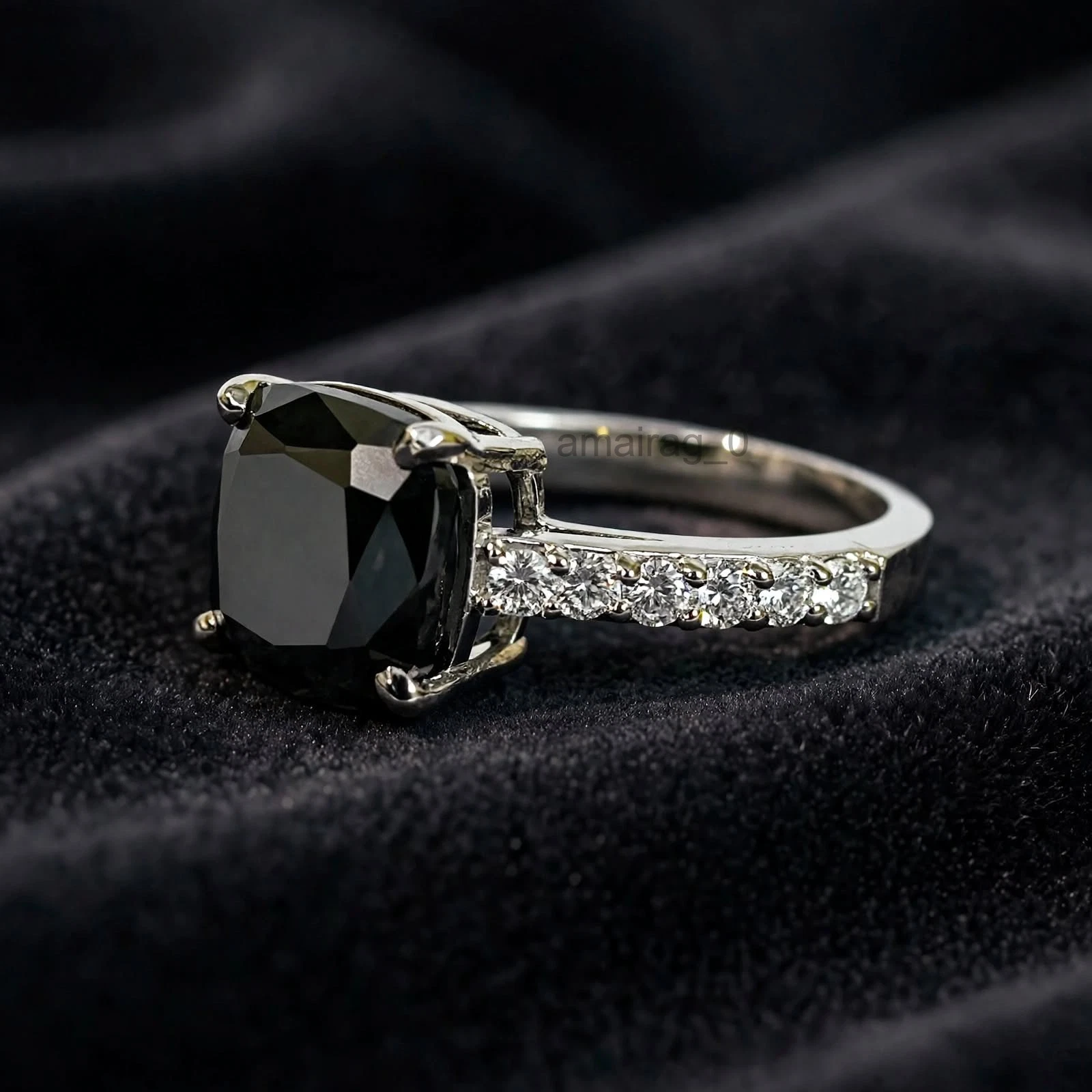 5.50 Ct Black Diamond Ring 1 5.50 Ct Black Diamond Ring 1