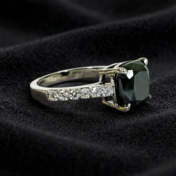5.50 Ct Black Diamond Ring 4