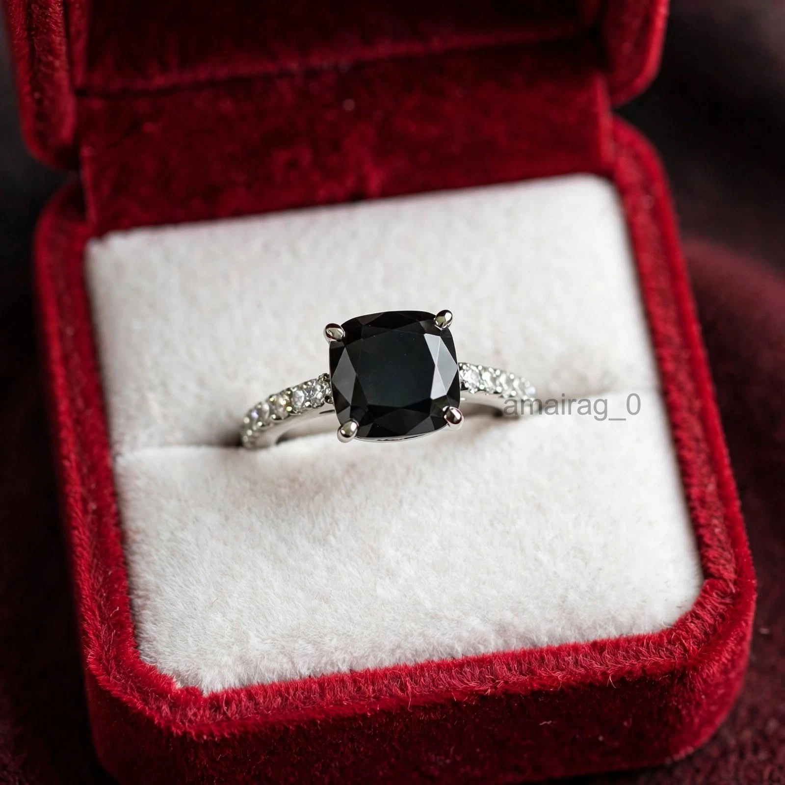 5.50 Ct Black Diamond Ring 5 5.50 Ct Black Diamond Ring 5