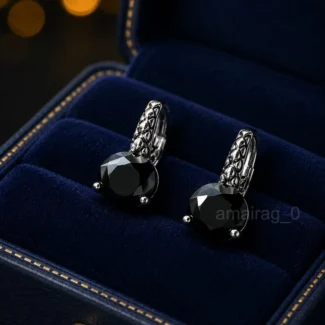 6 Ct Black Diamond Earrings