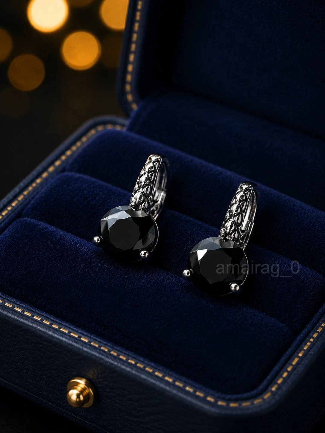 6 Ct Black Diamond Earrings