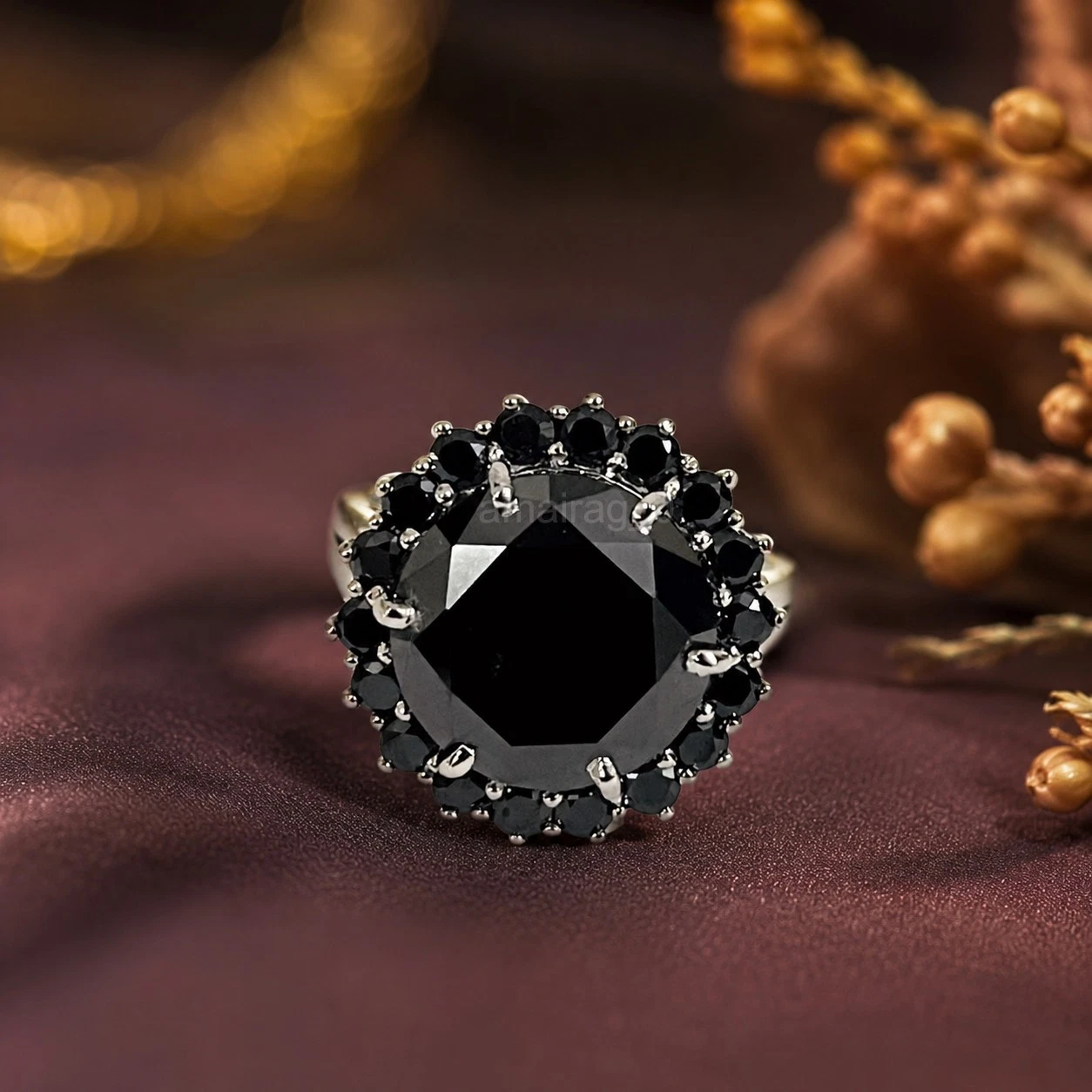 6 Ct Black Diamond Ring