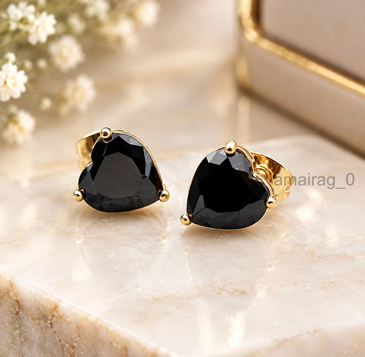 6 Ct Black Diamond Stud Earrings 1