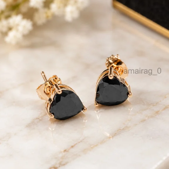 6 Ct Black Diamond Stud Earrings 2