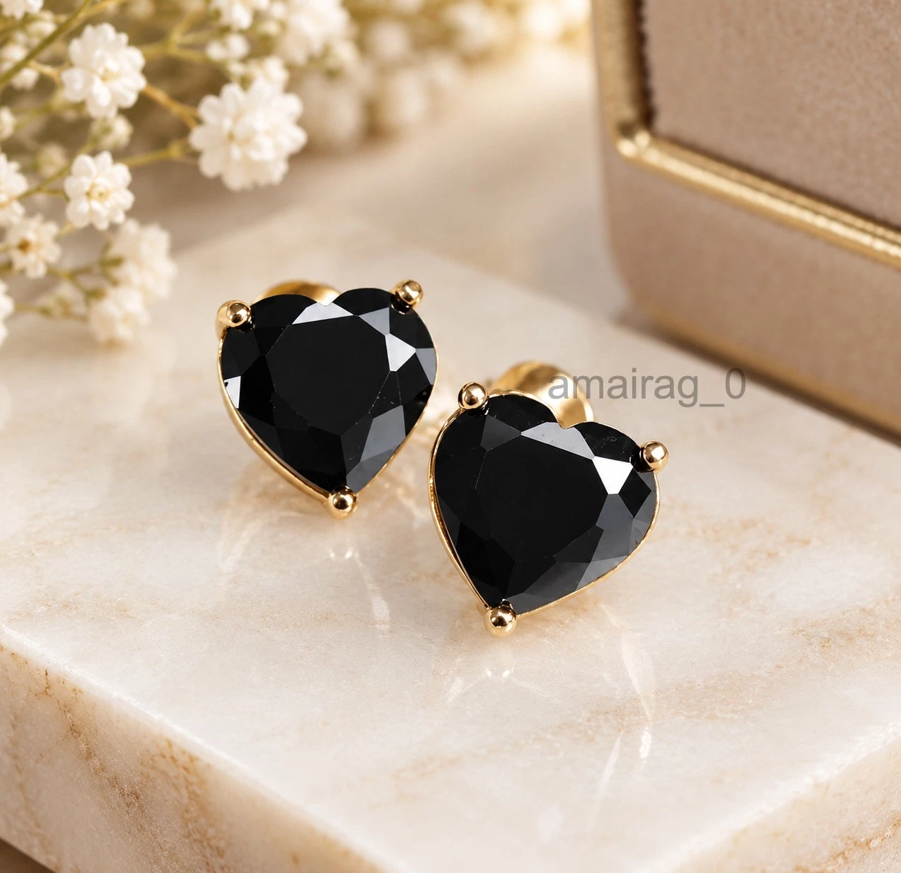 6 Ct Black Diamond Stud Earrings