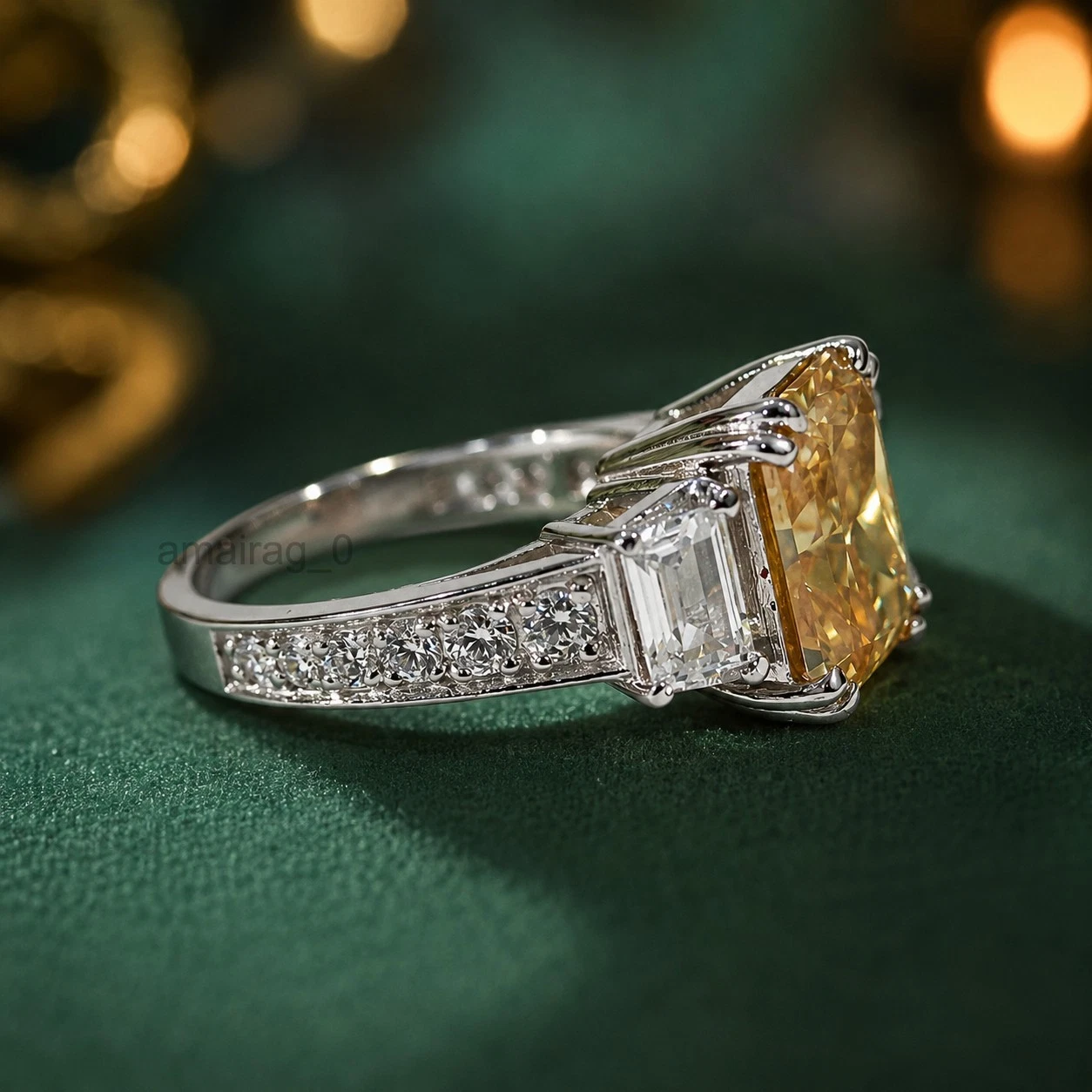 6 Ct Champagne Ring Radiant Cut (4)