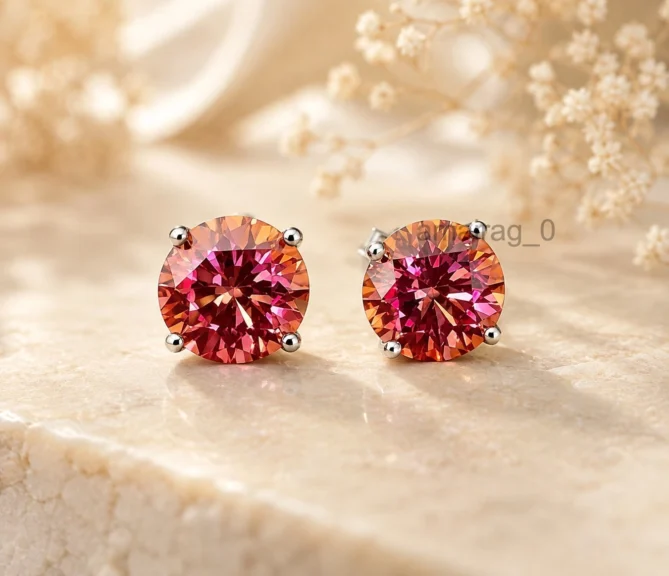 6 Ct Pink earring