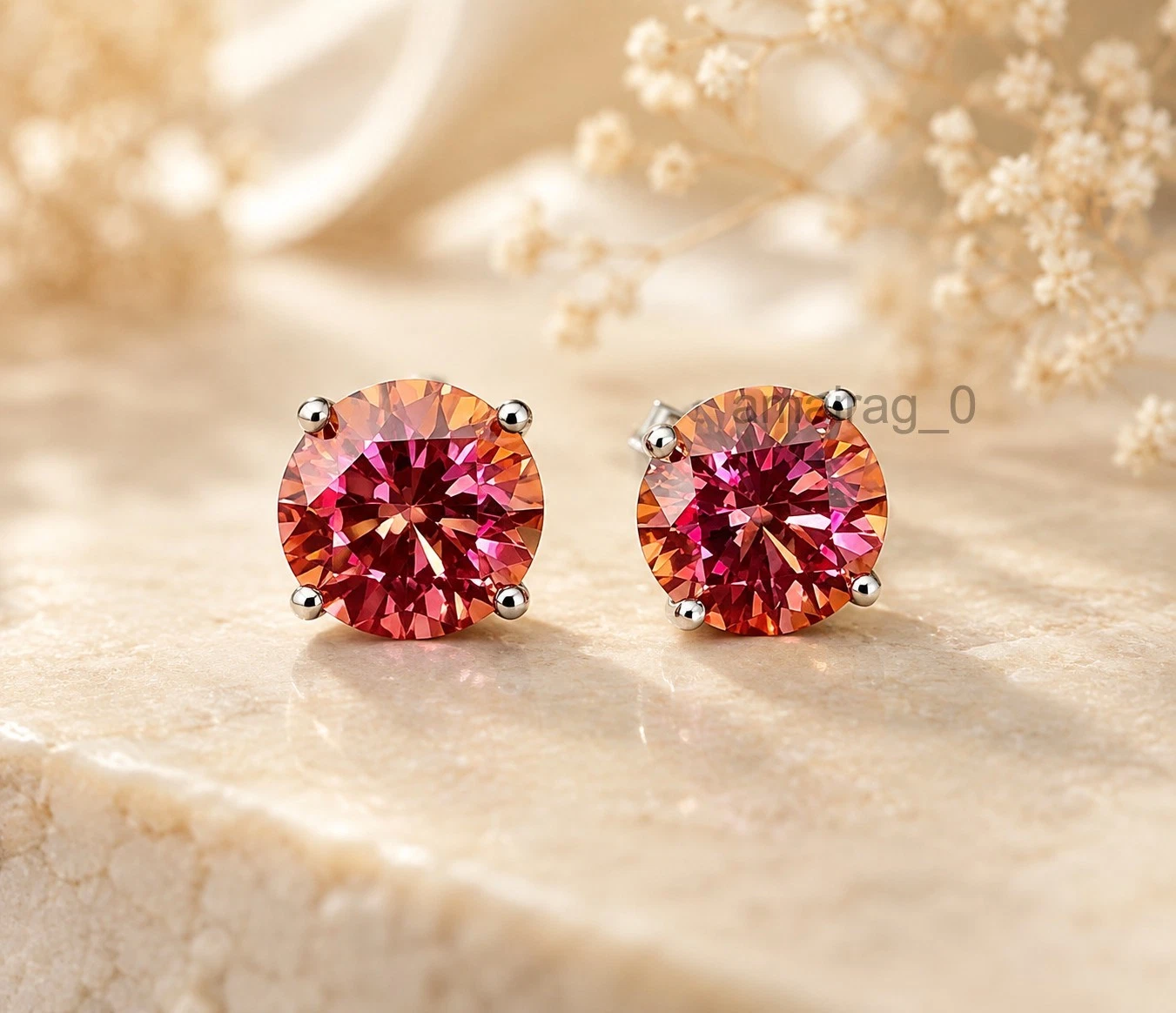 6 Ct Pink earring