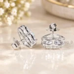 6 Ct White Diamond Earrings Heart Shape (1)