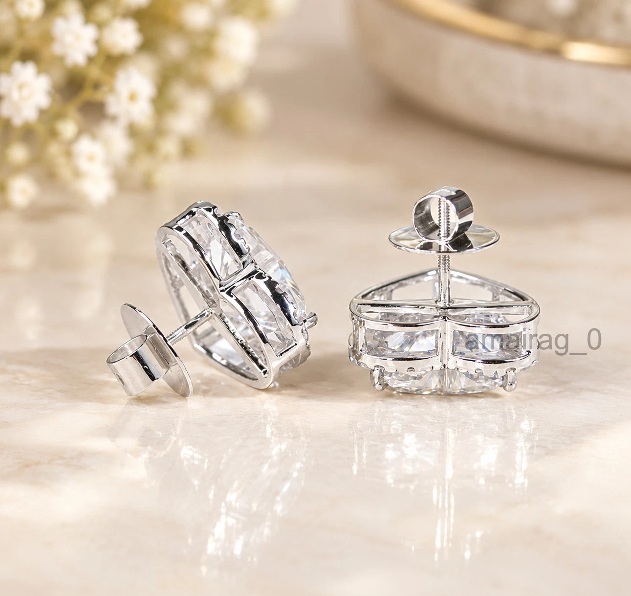 6 Ct White Diamond Earrings Heart Shape (1) 6 Ct White Diamond Earrings Heart Shape (1)