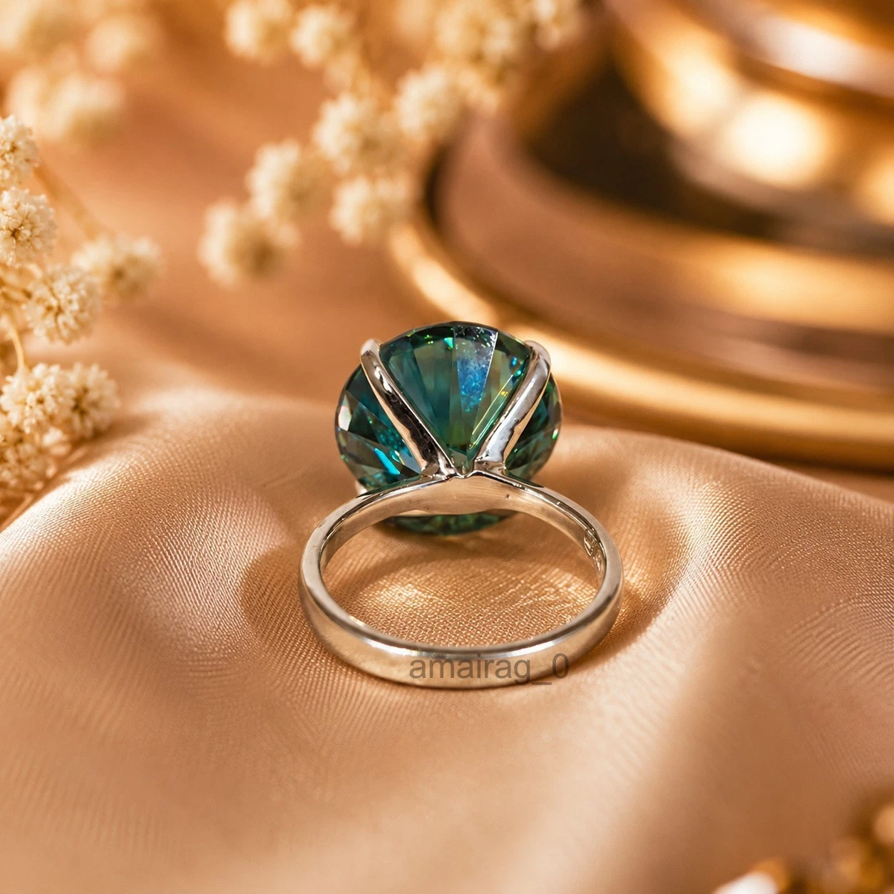 7.65 Ct Blue Diamond Ring White Gold (2)