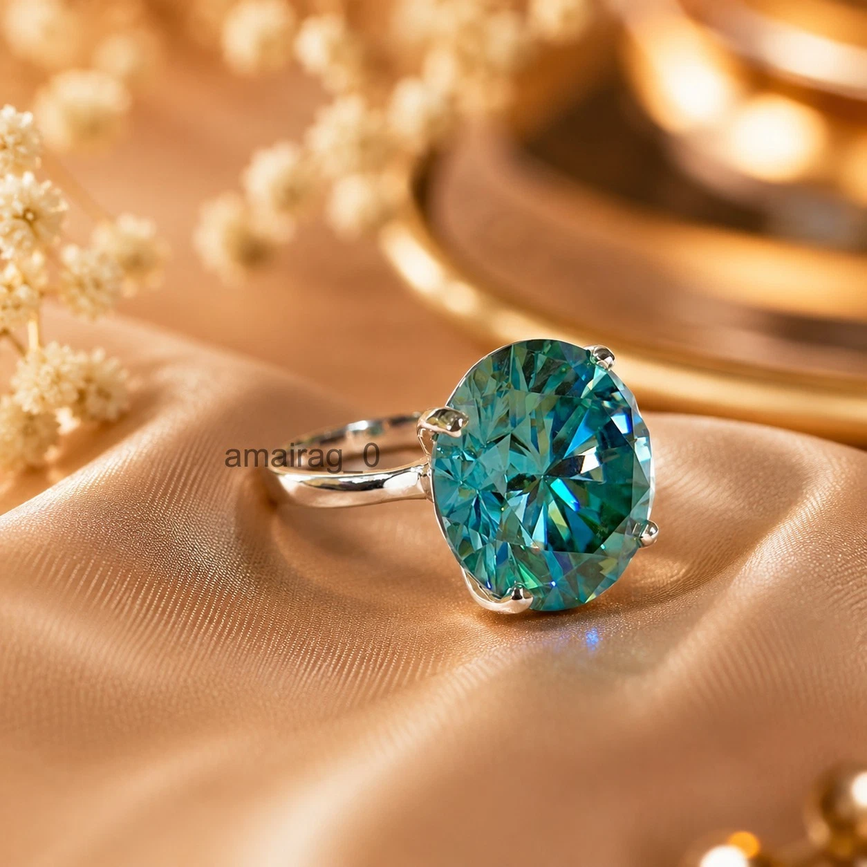 7.65 Ct Blue Diamond Ring White Gold (4)